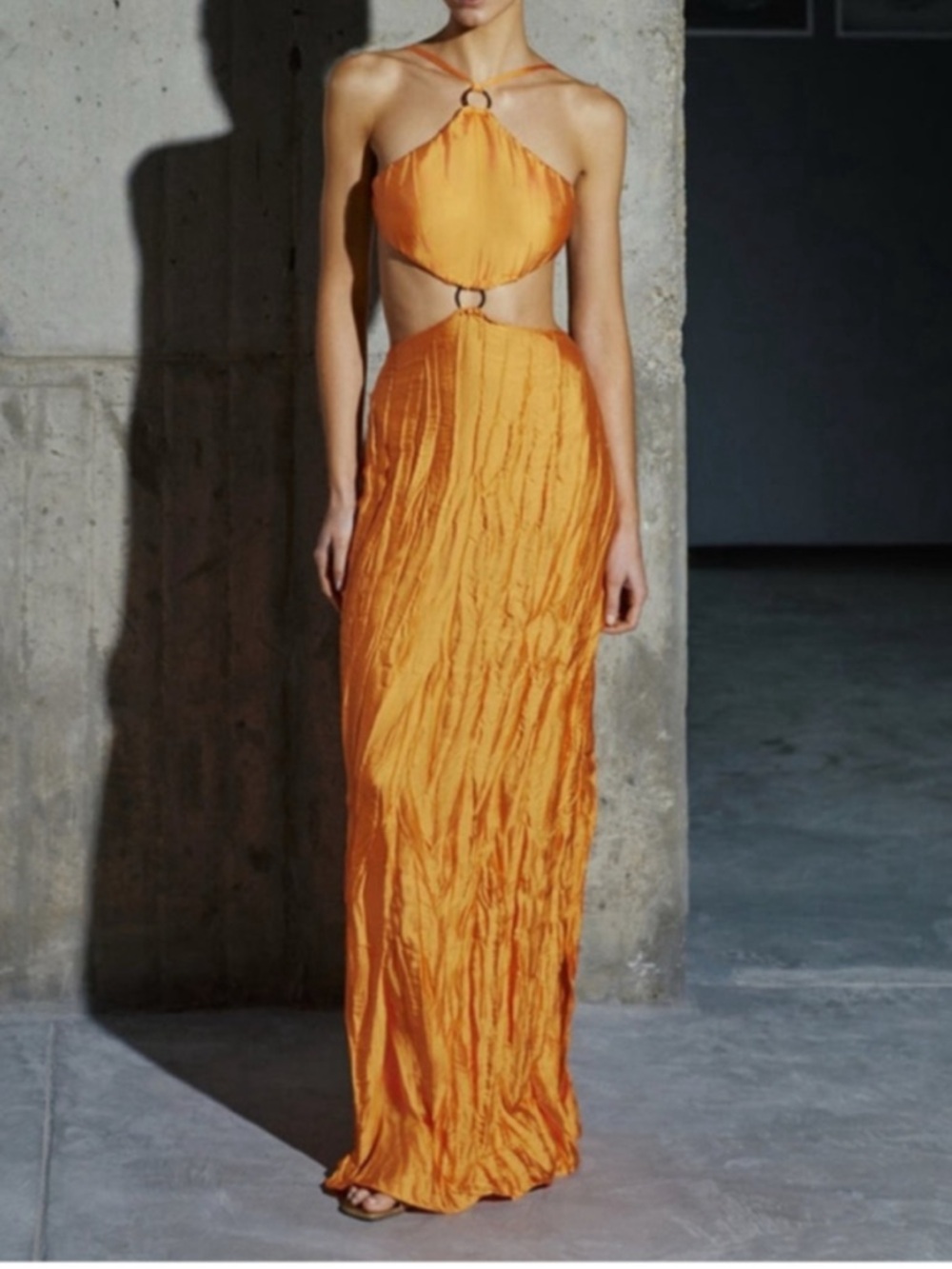 Baobab Swim Kira Maxi Dress in Guarana Orange Cutout Maxi Dress Size Medium